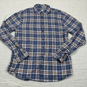 Johnnie-O Prep-Formance Mens Button‎ Down Long Sleeve Blue Plaid Shirt Medium